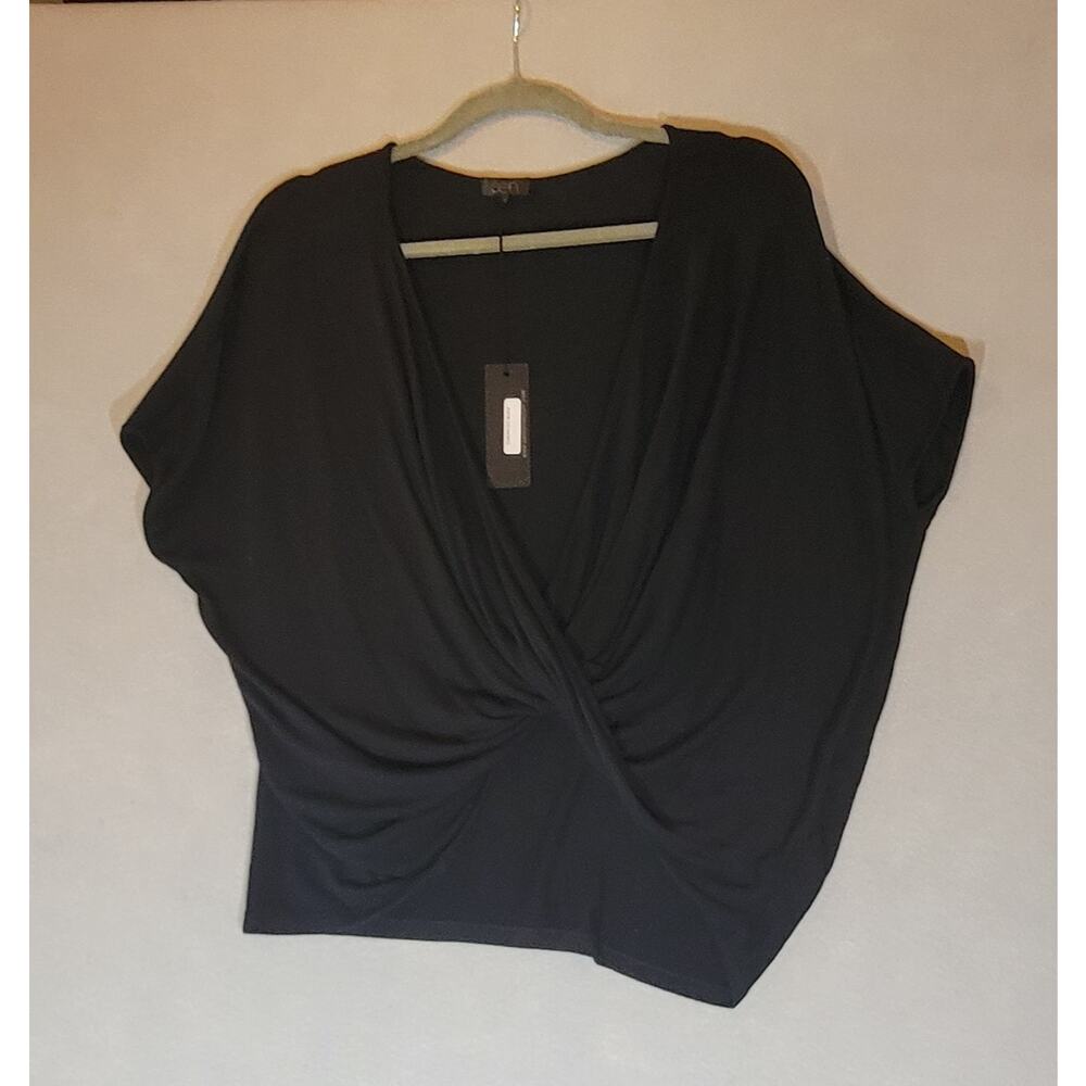 sen Collection Teagan Wrap Top Black One Size NWT
